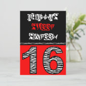 ゼブモダンラ印刷Sweet sixteen[赤] 招待状 (スタンド正面)