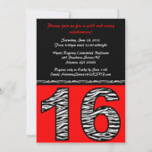 ゼブモダンラ印刷Sweet sixteen[赤] 招待状 (裏面)