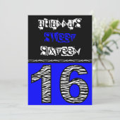 ゼブモダンラ印刷Sweet sixteen[青] 招待状 (スタンド正面)
