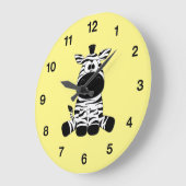 ゼブラおっちょこちょいのイエロー ラージ壁時計 (傾斜)