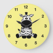 ゼブラおっちょこちょいのイエロー ラージ壁時計 (正面)