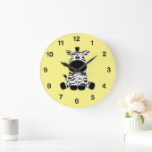 ゼブラおっちょこちょいのイエロー ラージ壁時計 (ホーム)