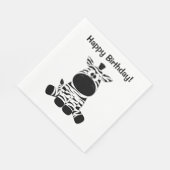 ゼブラおっちょこちょいのハッピーバースデー スタンダードランチョンナプキン (角)