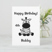 ゼブラおっちょこちょいの誕生日パーティーへの招待 招待状 (スタンド正面)