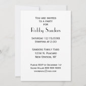 ゼブラおっちょこちょいの誕生日パーティーへの招待 招待状 (裏面)