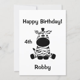 ゼブラおっちょこちょいの誕生日パーティーへの招待 招待状