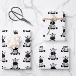 ゼブラおっちょこちょいの ラッピングペーパーシート