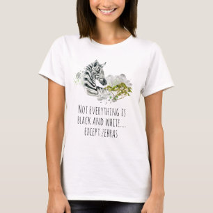 ゼブラおもしろいを水彩色にしたことわざ Tシャツ