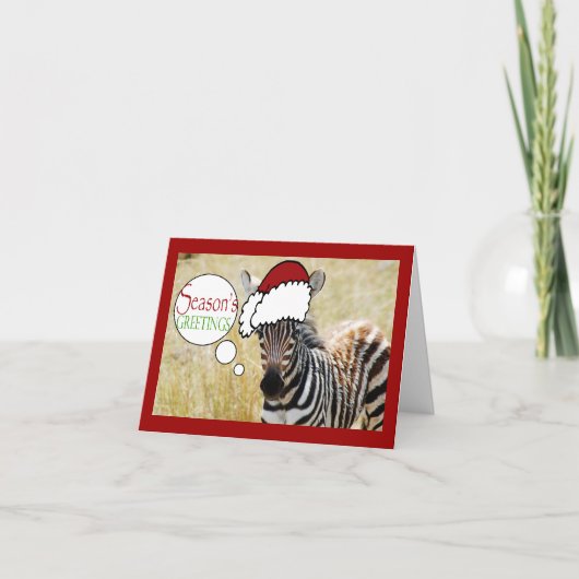 ゼブラおもしろいクリスマスグリーティングビジネス シーズンカード (正面)