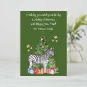 ゼブラおもしろいクリスマスツリーホリデーカード シーズンカード (スタンド正面)