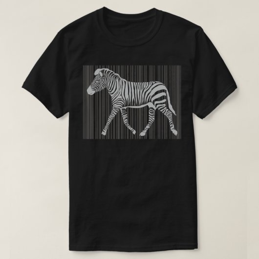 ゼブラおもしろいバーバーコードAfrica Safari Zebra Tシャツ (デザイン正面)