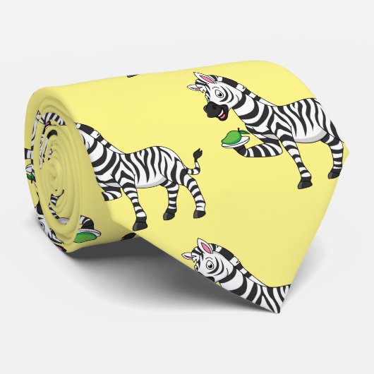 ゼブラおもしろいマンガイラストレーション ネクタイ (ロール)