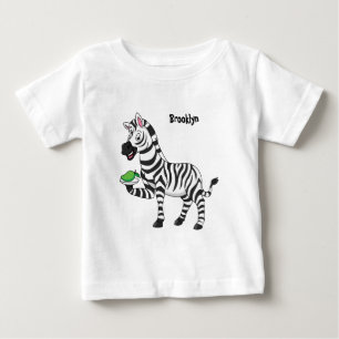 ゼブラおもしろいマンガイラストレーション ベビーTシャツ