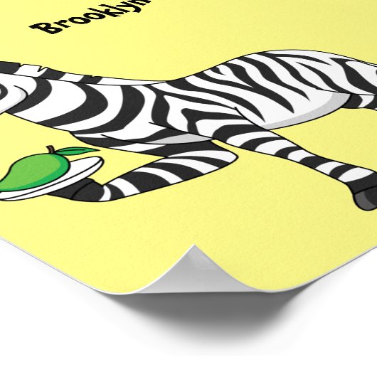 ゼブラおもしろいマンガイラストレーション ポスター (角)