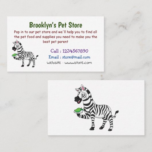 ゼブラおもしろいマンガイラストレーション 名刺 (正面/裏面)