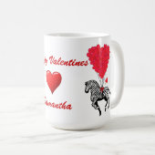 ゼブラおもしろいラブハートバレンタイン マグカップ (正面右)
