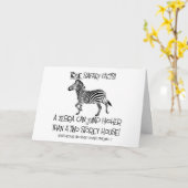 ゼブラおもしろい勉強誕生日カード カード (黄色い花)