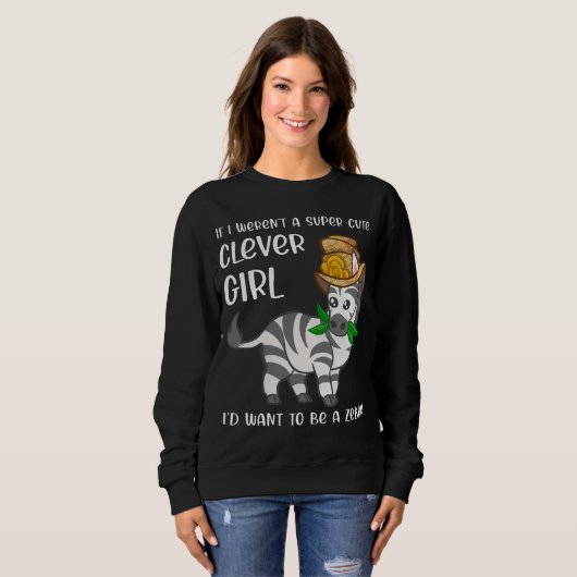 ゼブラおもしろい恋人ガールウーマン引用文ことわざかわいいおもしろい スウェットシャツ (正面フル)