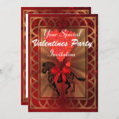ゼブラおもしろい&ラブハートヴァレンティネスパーティー 招待状 (正面/裏面)