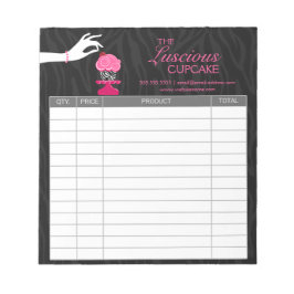 ゼブラお洒落カップケーキベーカリー領収書 ノートパッド