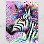 ゼブラお洒落フローラデイジースクラップブック紙 (正面/裏面)