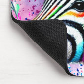 ゼブラお洒落フローラピンクティール（緑がかった色）グリーンデイジー マウスパッド (コーナー)