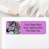 ゼブラお洒落フローラピンクティール（緑がかった色）グリーンデイジー ラベル (インサイチュ)