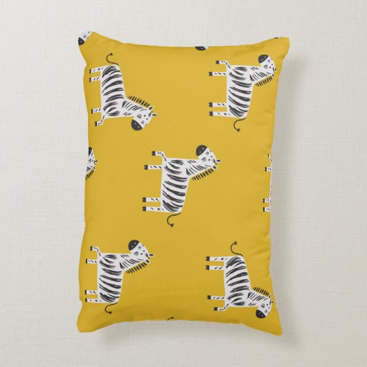 ゼブラとの美しい子どもたちの継ぎ目のない模様 アクセントクッション (裏面(縦))