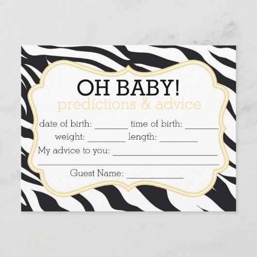 ゼブラとイエローシェブロンの予測とアドバイスカード アドバイスカード (正面)