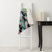 ゼブラとエキゾチックな花の模様 シェルパブランケット (インサイチュ)