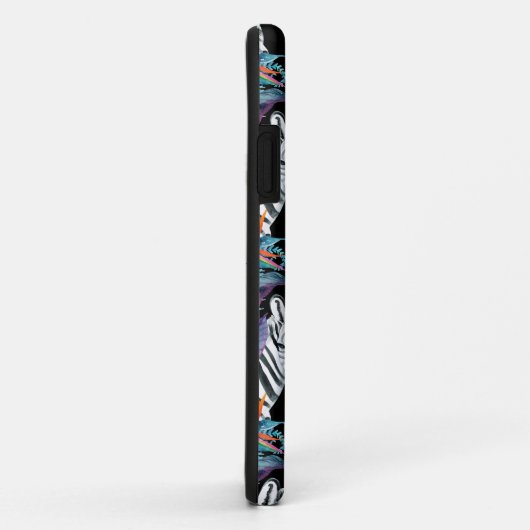 ゼブラとエキゾチックな花の模様 Case-Mate iPhoneケース (裏面/右)