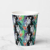 ゼブラとエキゾチックな花柄 紙コップ (裏面)