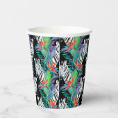 ゼブラとエキゾチックな花柄 紙コップ (右)