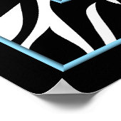 ゼブラとターコイズブルーピースサインウォールデコール ポスター (角)