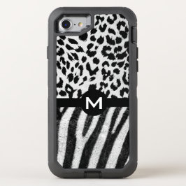 ゼブラとチーズ柄 オッターボックスディフェンダーiPhone SE/8/7 ケース