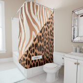 ゼブラとヒョウのプリント シャワーカーテン (インサイチュ)