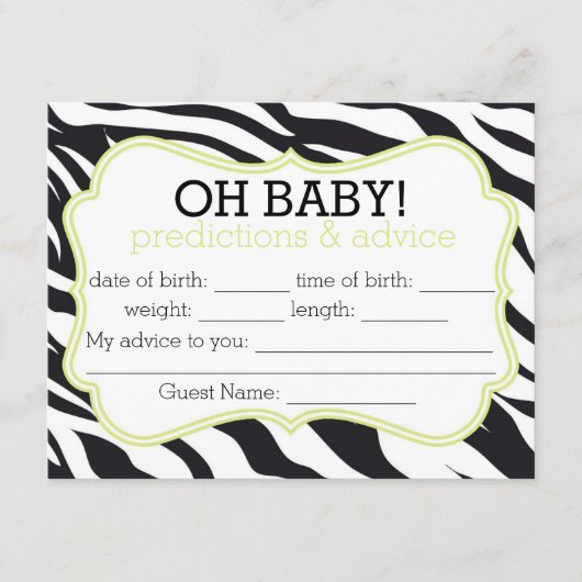 ゼブラとライムシブロンの予測とアドバイスカード アドバイスカード (正面)