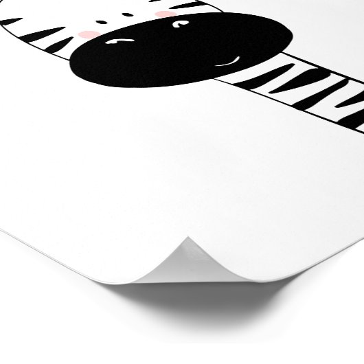 ゼブラのぬいぐるみプリント モダンな動物園の黒と白 ポスター (角)