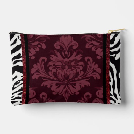 ゼブラのキラキラで燃えフェイクる アクセサリーポーチ (裏面)