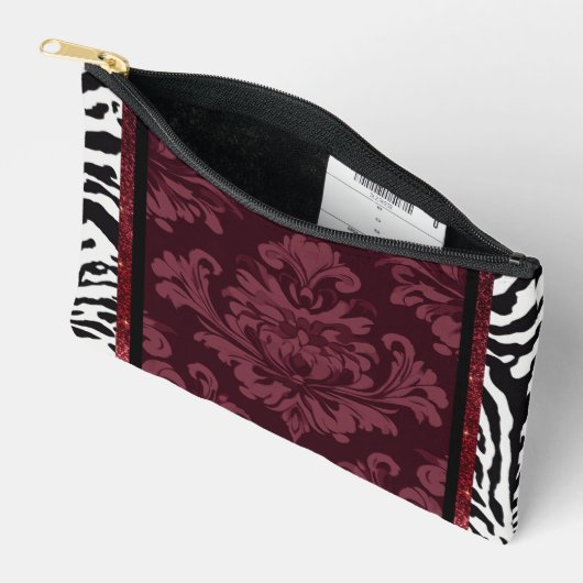 ゼブラのキラキラで燃えフェイクる アクセサリーポーチ (見開き)