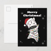ゼブラのクリスマス ゼブラたちと冬の動物たち シーズンポストカード (正面/裏面)