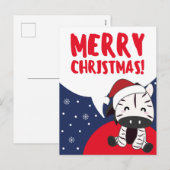 ゼブラのクリスマス ゼブラの冬の動物 ホリデー投稿 シーズンポストカード (正面/裏面)