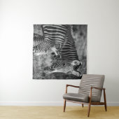 ゼブラのグレースケール写真 タペストリー (インサイチュ(横))