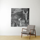 ゼブラのグレースケール写真 タペストリー (インサイチュ)