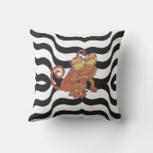 ゼブラのサルの白黒プリント クッション (裏面)