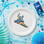 ゼブラのスノーボーサイケデリックダー印刷 ペーパープレート (パーティー)