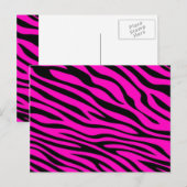 ゼブラのピンクの縞模様 ポストカード (正面/裏面)