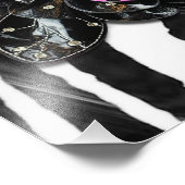 ゼブラのピンクの花 フォトプリント            (角)