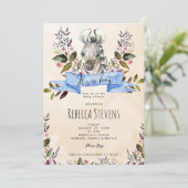 ゼブラの子どものフローラのベビーシャワーの招待状 招待状 (スタンド正面)