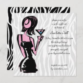 ゼブラの白。バチェロレッテ 招待状 (正面/裏面)